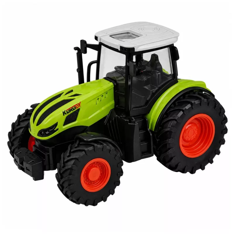 LEAN TOYS Trator telecomandado RC com atrelado florestal e garra para madeira 1:24