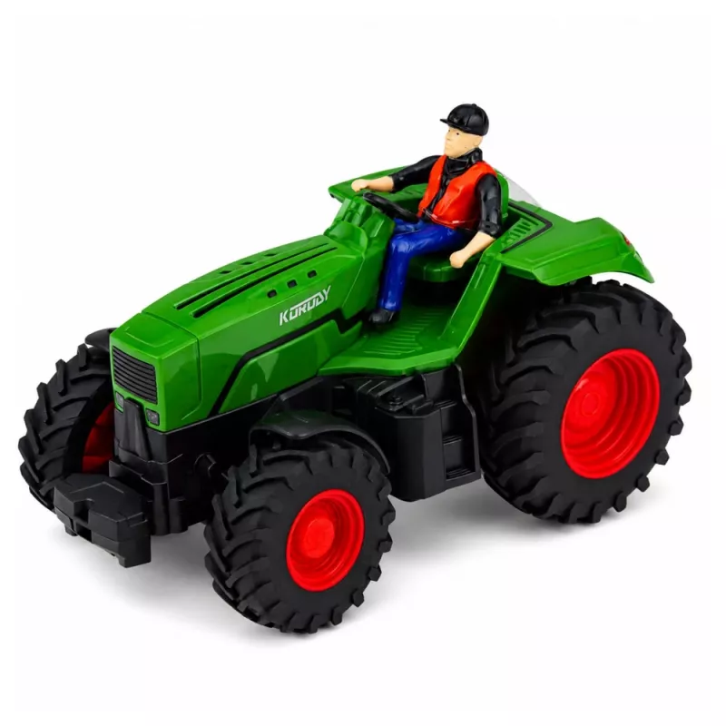 LEAN TOYS Trator telecomandado com ancinho de feno RC luzes 1:24