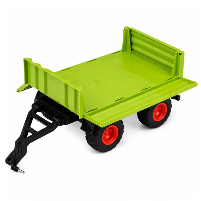 LEAN TOYS Trator agrícola alto com atrelado basculante, telecomandado, RC 1:16