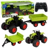 LEAN TOYS Trator agrícola alto com atrelado basculante, telecomandado, RC 1:16