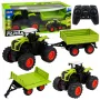 LEAN TOYS Trator agrícola alto com atrelado basculante, telecomandado, RC 1:16