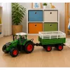 LEAN TOYS Trator agrícola RC com atrelado basculante e iluminação 1:24