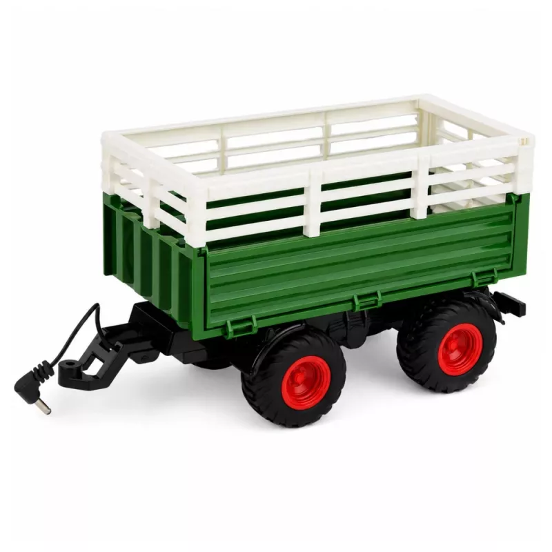 LEAN TOYS Trator agrícola RC com atrelado basculante e iluminação 1:24