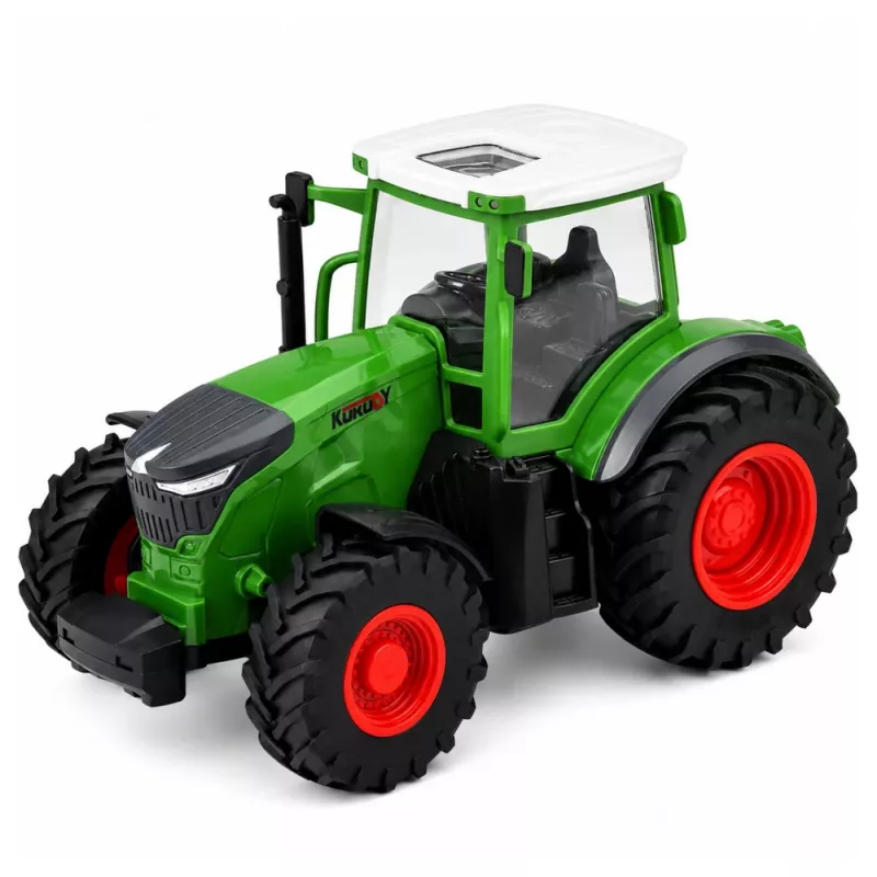 LEAN TOYS Trator agrícola RC com atrelado basculante e iluminação 1:24