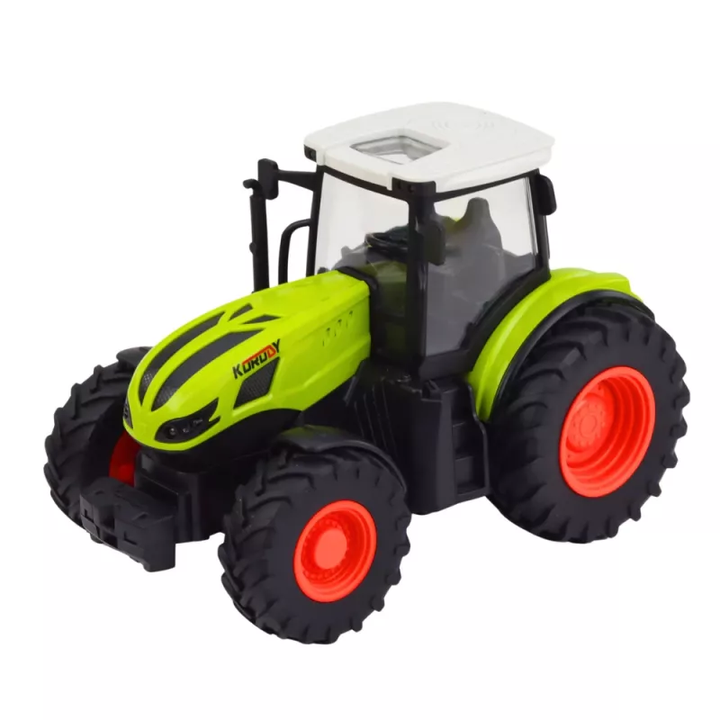 LEAN TOYS Trator RC telecomandado com atrelado de fardos de feno e iluminação 1:24