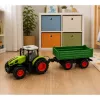 LEAN TOYS Trator agrícola RC com atrelado basculante verde 1:24