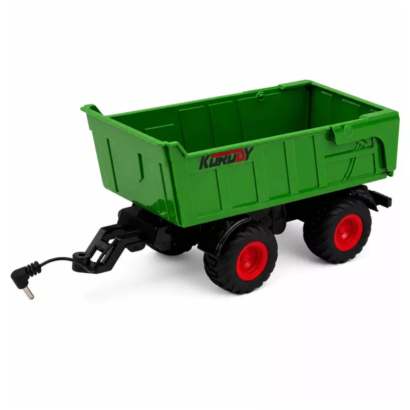 LEAN TOYS Trator agrícola RC com atrelado basculante e iluminação 1:24
