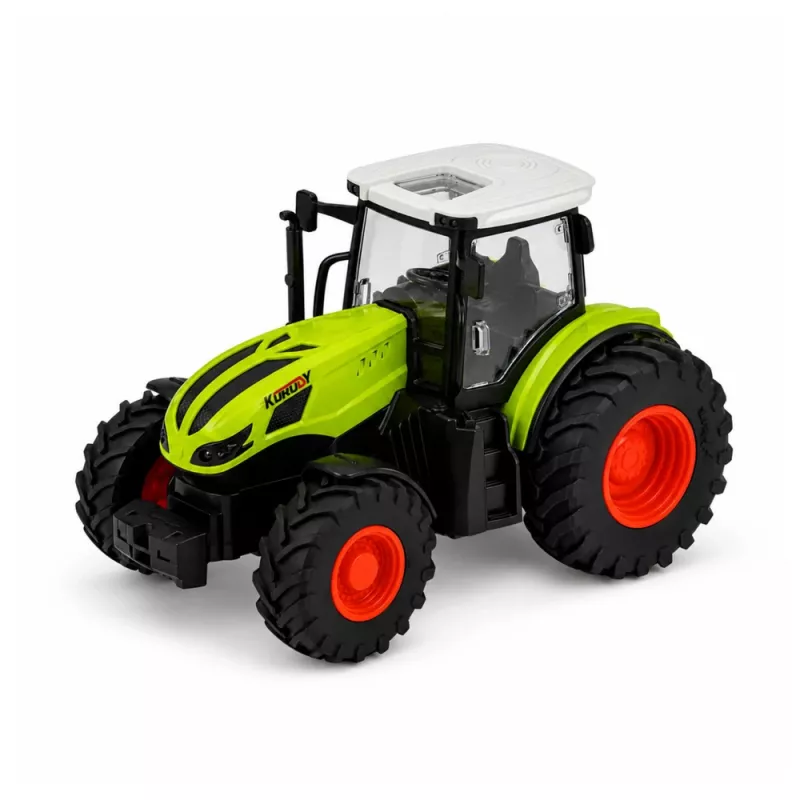 LEAN TOYS Trator agrícola RC com atrelado basculante e iluminação 1:24