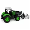 LEAN TOYS Trator RC com garra para fardos, telecomandado, luzes, verde, 1:24