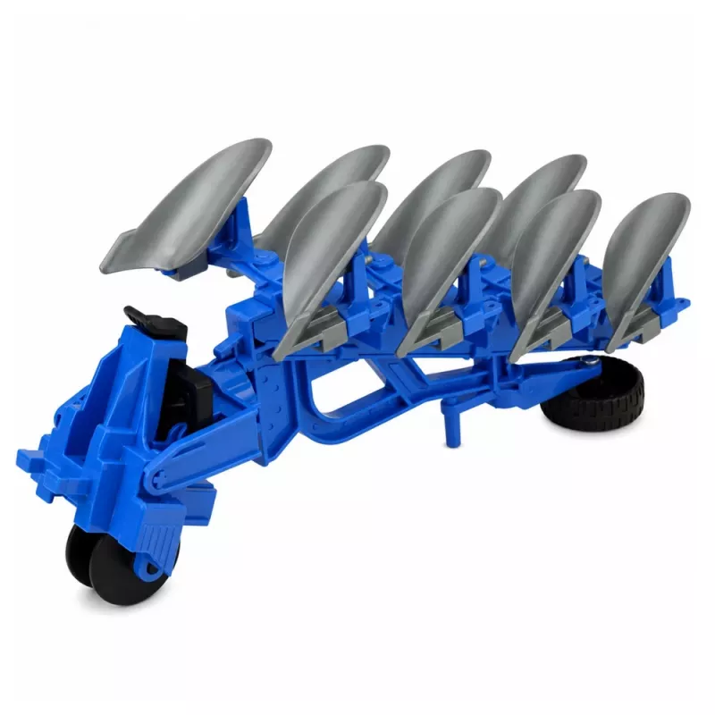 LEAN TOYS Trator agrícola com charrua de dois ferros, pneus de borracha, verde, 1:24