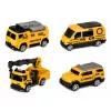 LEAN TOYS Camião com grua e transporte de veículos luzes sons amarelo