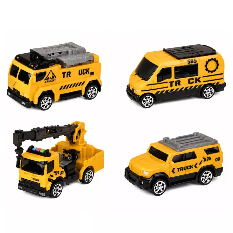 LEAN TOYS Camião com grua e transporte de veículos luz som verde