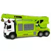 LEAN TOYS Camião com grua e transporte de veículos luz som verde