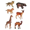 LEAN TOYS Conjunto de figuras de animais selvagens raposa girafa hipopótamo veado parque tabuleiro 3D