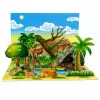 LEAN TOYS Conjunto de figuras de animais selvagens raposa girafa hipopótamo veado parque tabuleiro 3D