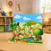 LEAN TOYS Conjunto de figuras de animais selvagens leopardo tigre elefante cavalo parque tabuleiro 3D