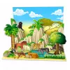LEAN TOYS Conjunto de figuras de animais selvagens leopardo tigre elefante cavalo parque tabuleiro 3D