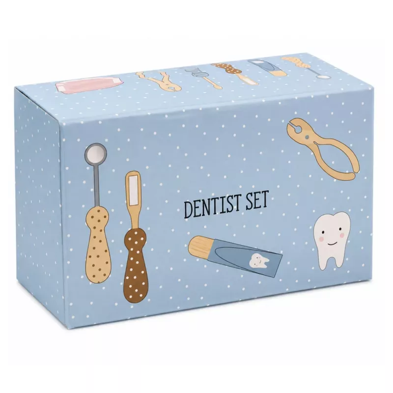 LEAN TOYS Conjunto de dentista de madeira pequeno dentista