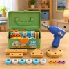 LEAN TOYS Conjunto de construção com chave de fendas e blocos em mala, 190 peças