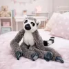LEAN TOYS Peluche lémure mascote com patas de velcro para pendurar, 50 cm, cinzento/branco/preto