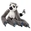 LEAN TOYS Peluche lémure mascote com patas de velcro para pendurar, 50 cm, cinzento/branco/preto