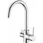 DEANTE Torneira de cozinha Kuchinox com ligação a filtro de água, cromada, latão, rotativa 360°, monocomando, 2-em-1