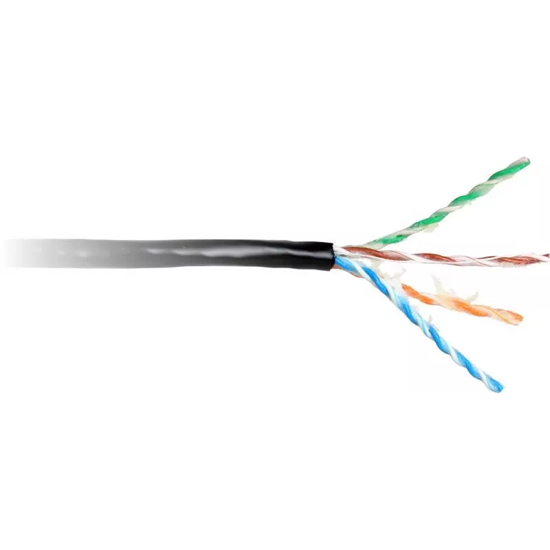 GETFORT Cabo de par entrançado exterior Cat.5e U/UTP com gel 500m preto