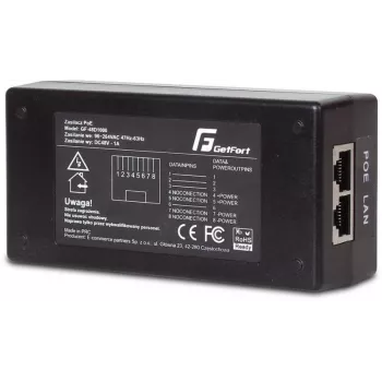 GETFORT GF-48-60W-G Fonte de alimentação adaptador Gigabit PoE