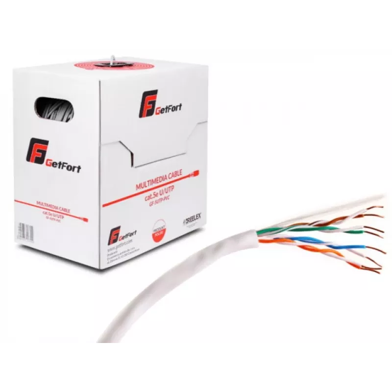GETFORT Cabo de rede Premium Cat.5e U/UTP PVC 500m cinzento