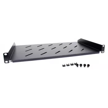 Getfort Prateleira de rack universal 19 polegadas 1U 270mm preto