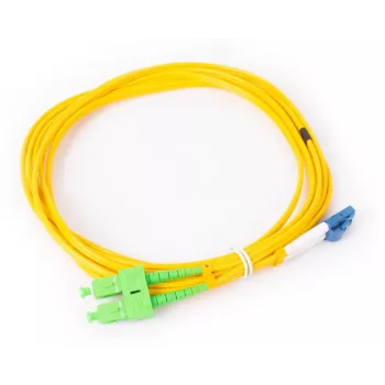 GETFORT Cabo de patch de fibra ótica SM SC/APC para LC/UPC duplex 3m (9,84ft) LSZH amarelo