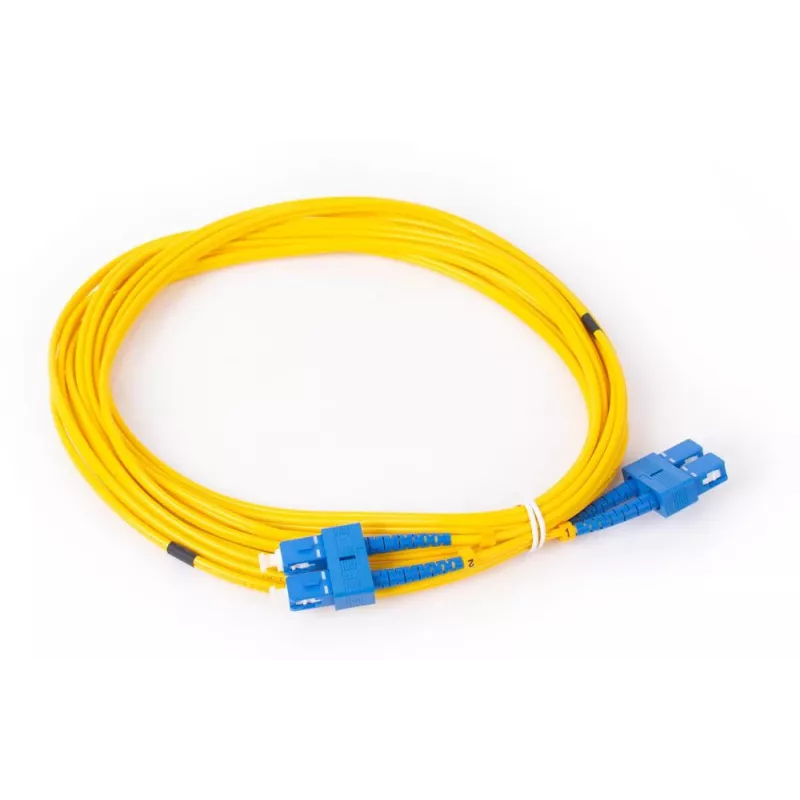 GETFORT GF-SUSUD5 Cabo de patch de fibra ótica monomodo SC/UPC para SC/UPC duplex 5m amarelo