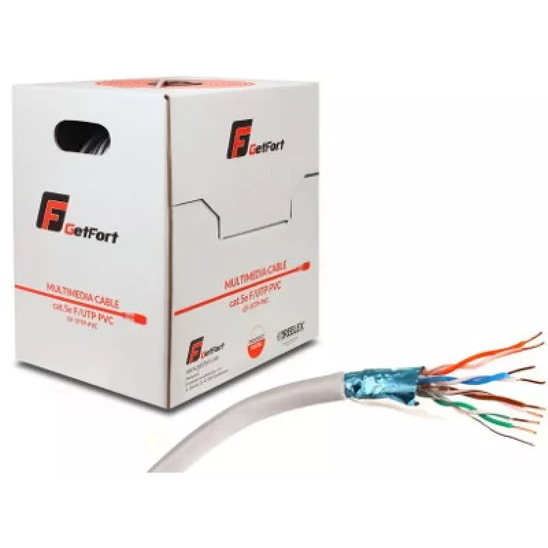 GETFORT Cabo de rede Premium Cat.5e F/UTP PVC 500m cinzento