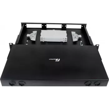 GETFORT GF-FO-MOD Painel de Patch de Fibra Ótica 1U 19 Polegadas para Rack, 3 Módulos, Preto