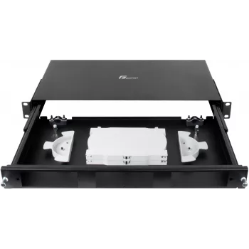 GETFORT GF-FO-MOD Painel de Patch de Fibra Ótica 1U 19 Polegadas para Rack, 3 Módulos, Preto