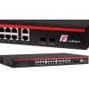 GETFORT GF-226G-24P-250 Switch PoE+ Não Gerido, 24x Portas 10/100Mbps PoE+, 2x Gigabit RJ45, 2x SFP, 250W, Montagem em Rack