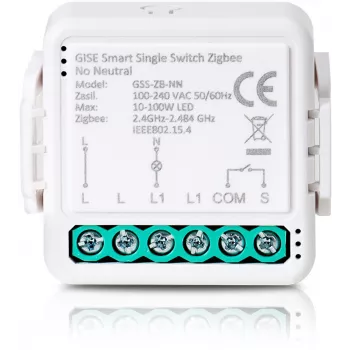 GISE Módulo de Relé Único Inteligente (Sem Neutro) Zigbee Tuya GSS-ZB-NN