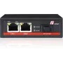 GETFORT GF-102-2PG-S-65 Conversor de Media PoE+ 2 Portas Gigabit Ethernet SFP RJ-45 1000Mbps