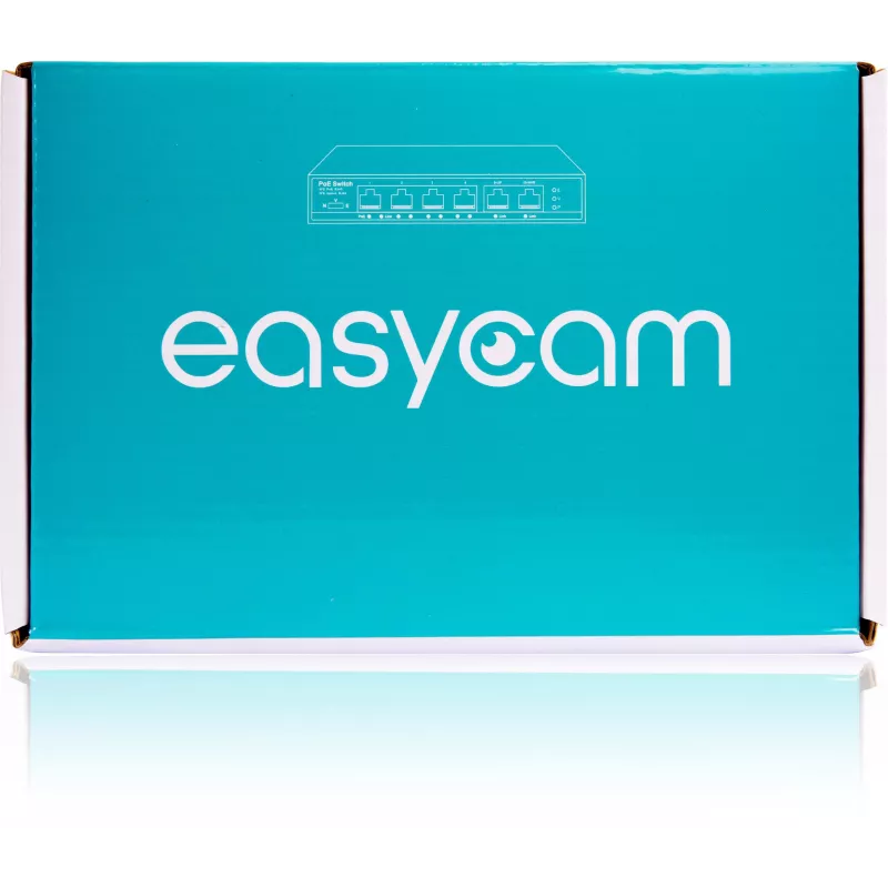 EasyCam EC-POE-SW42 Switch PoE 6 Portas (4 PoE + 2 Uplink) 60W