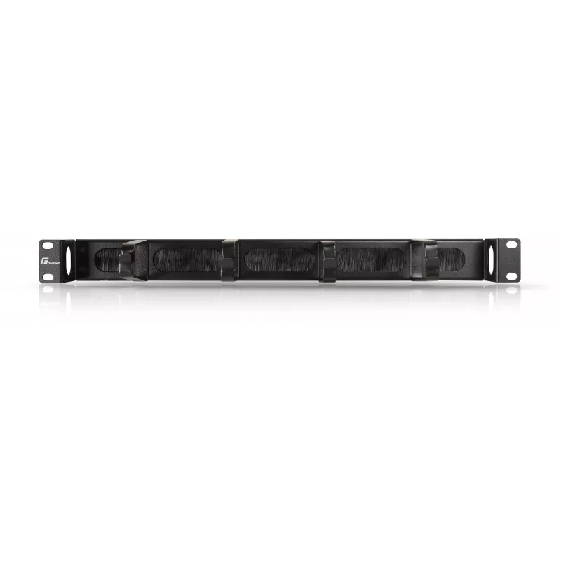 GETFORT OGF-MRB Painel de Gestão de Cabos Metálico Horizontal 1U com Passagem de Escovas, Preto