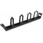 GETFORT OGF-MRB Painel de Gestão de Cabos Metálico Horizontal 1U com Passagem de Escovas, Preto