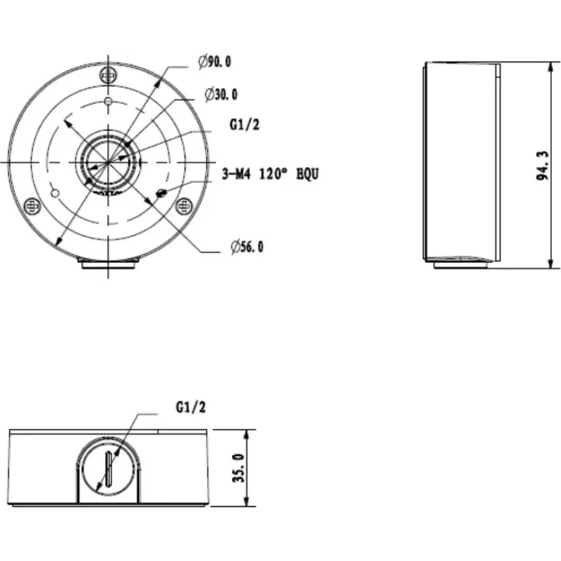MITON MT-P134 Caixa de Ligação Hermética IP55 100x100x50mm Cinzento Claro