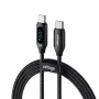 Cabo USB-C para USB-C Voltage PowerDisplay 100W PD 1m Preto