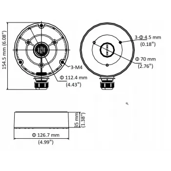 MITON MT-P1280-D8 Caixa de Ligação IP65 120x80x80mm Cinzento Claro ABS