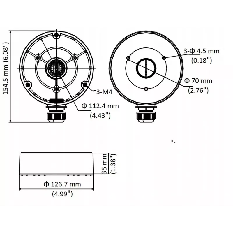 MITON MT-P1280-D8 Caixa de Ligação IP65 120x80x80mm Cinzento Claro ABS