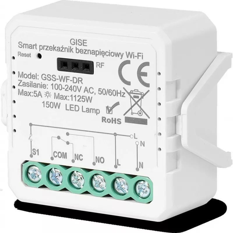 GISE Módulo de Relé Único Sem Potencial Smart WiFi Tuya GSS-WF-DR