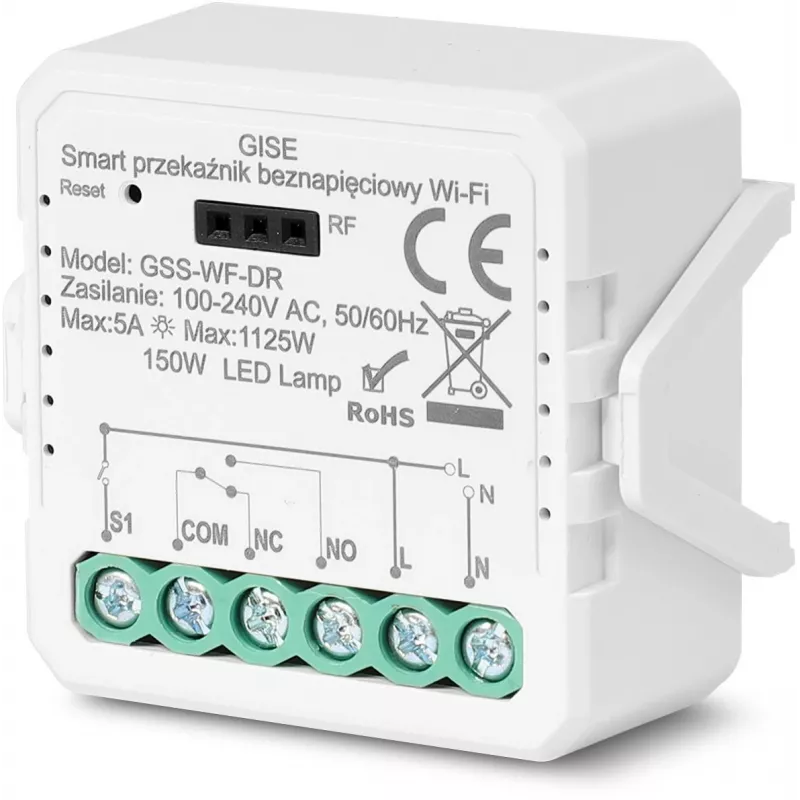 GISE Módulo de Relé Único Sem Potencial Smart WiFi Tuya GSS-WF-DR