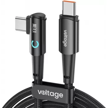 Voltage Cabo USB-C para USB-C PowerAngle 100W PD 100cm Preto