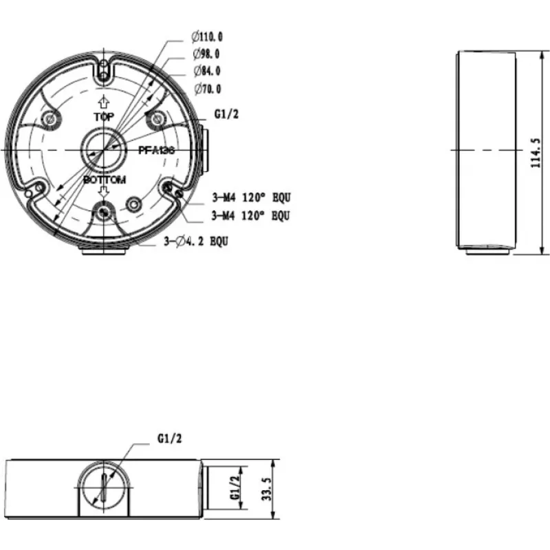 MITON MT-P136 Caixa de Derivação de Sobrepor IP55 Cinzento