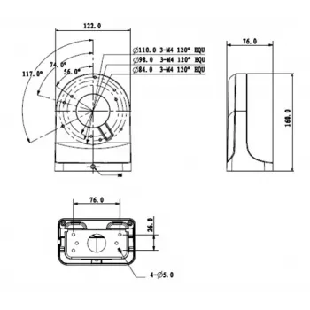 MITON MT-P203-B Caixa de derivação, de superfície, ABS, cinzenta, IP44, 80x80x40mm